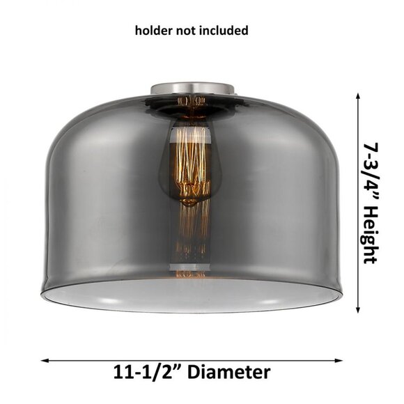 NEW Innovations Lighting Franklin Restoration XL Bell Smoke Glass Light Shade - Picture 2 of 3